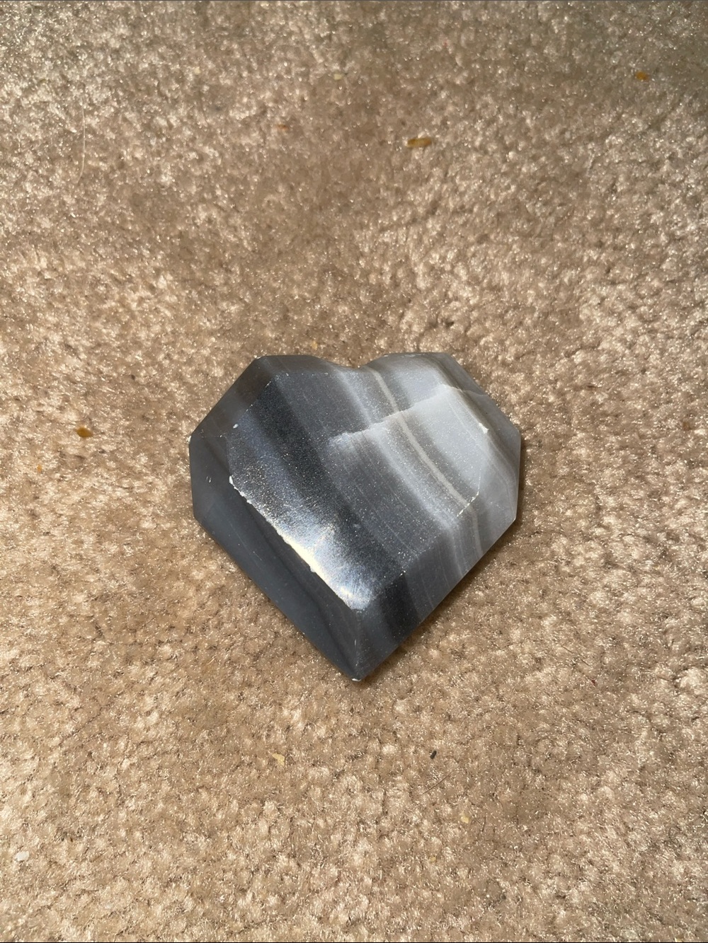 Grey Banded Heart-Shaped Stone
